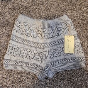 Vintage Havana Gray and White Sweater Shorts